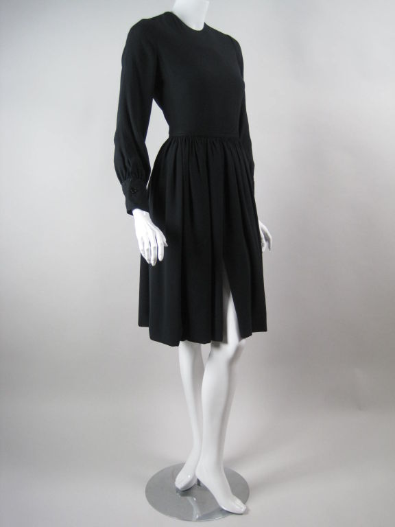1970's Galanos Black Jersey Dress In Excellent Condition In Los Angeles, CA