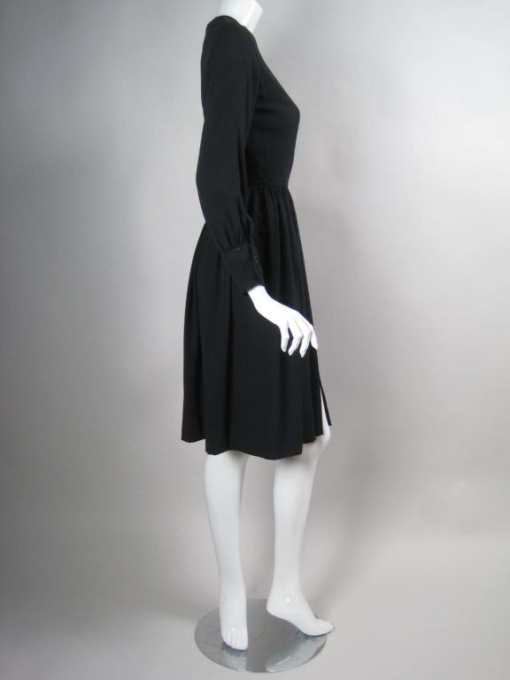Women's 1970's Galanos Black Jersey Dress