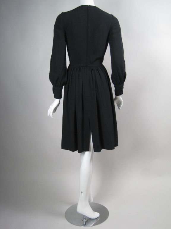 1970's Galanos Black Jersey Dress 1