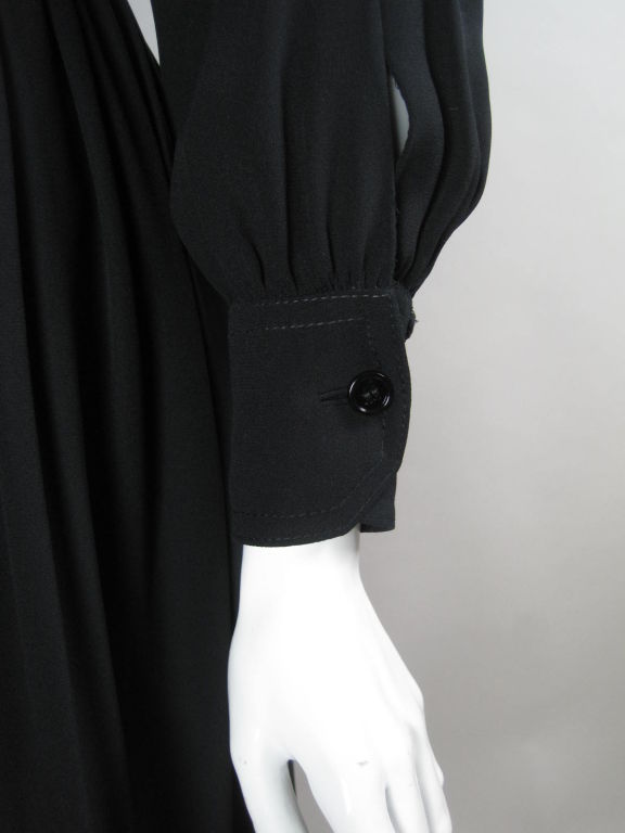 1970's Galanos Black Jersey Dress 2