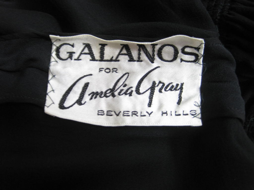 1970's Galanos Black Jersey Dress 4