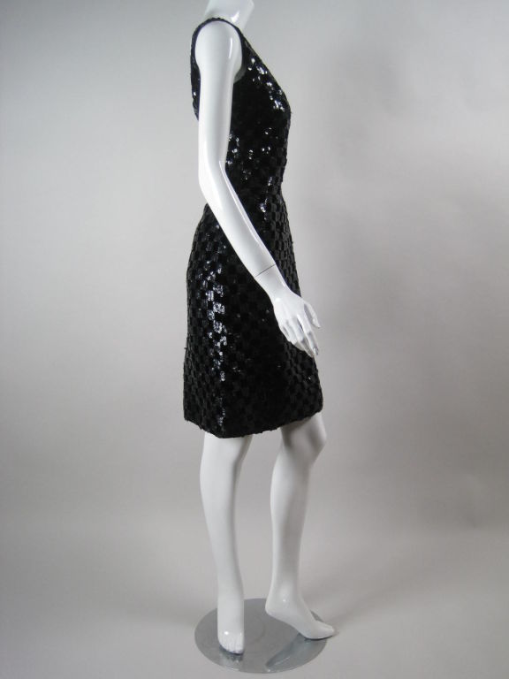 Malcolm Starr Sequined Cocktail Dress In Excellent Condition For Sale In Los Angeles, CA