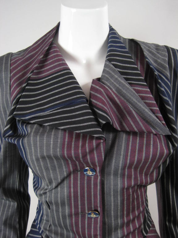Vivienne Westwood Pinstriped Asymmetrical Blazer 2