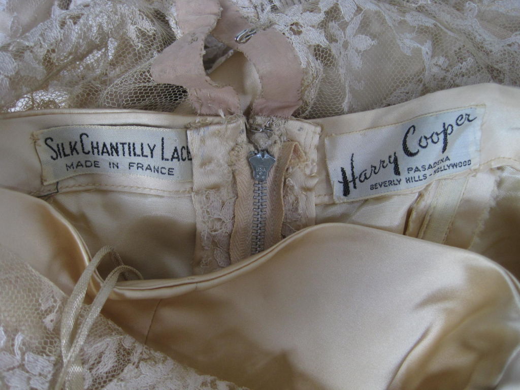 1950's Harvey Berin Chantilly Lace Cocktail Dress 5