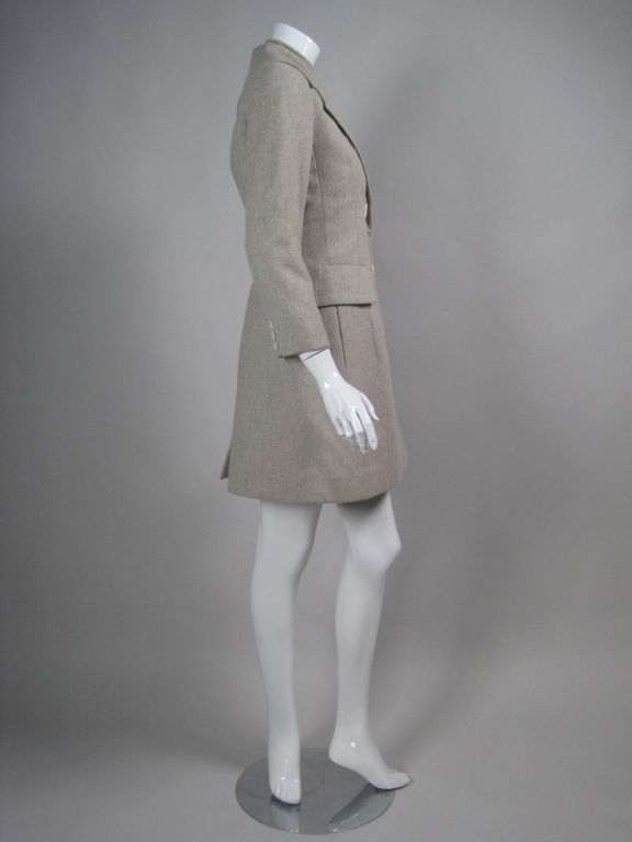 Gray 1960's Christian Dior-New York Dress and Coat Ensemble