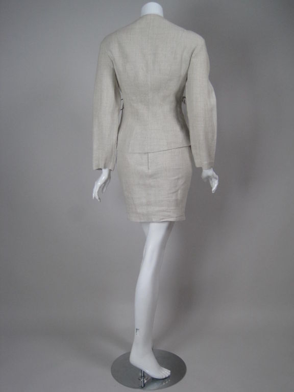 Women's Thierry Mugler Linen Suit with Lacing