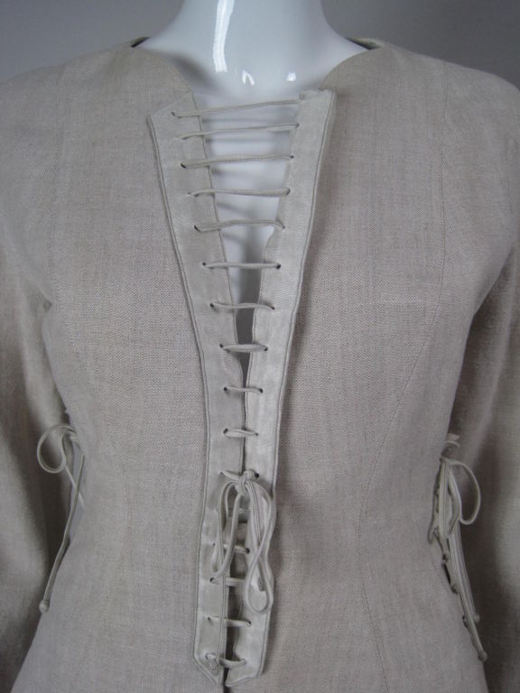 Thierry Mugler Linen Suit with Lacing 1