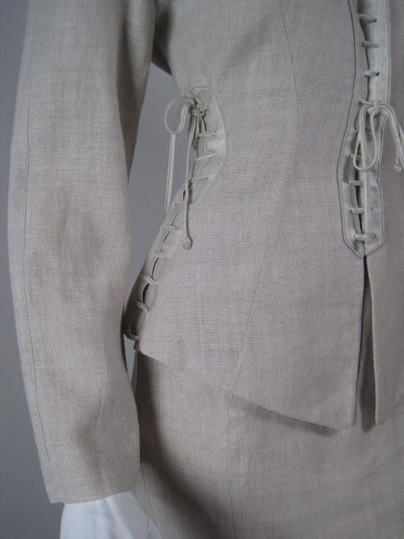 Thierry Mugler Linen Suit with Lacing 2