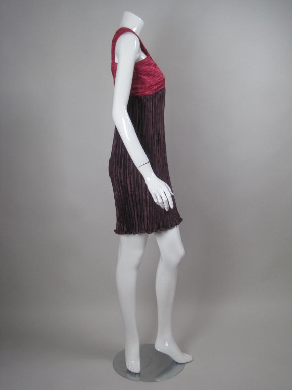 Mary McFadden Couture One-Shouldered Pleated Dress In Excellent Condition For Sale In Los Angeles, CA