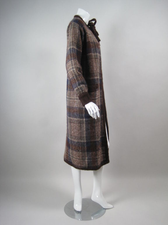 1970's Missoni Plaid Sweater Coat In Excellent Condition In Los Angeles, CA