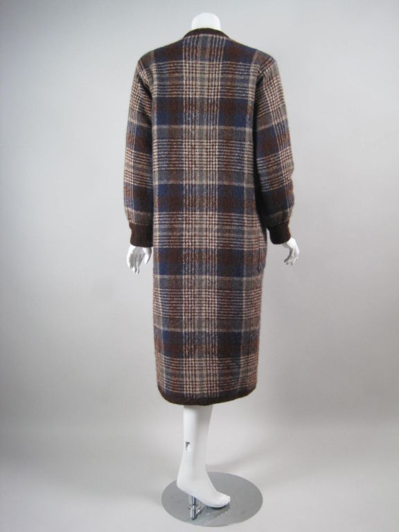 Women's 1970's Missoni Plaid Sweater Coat