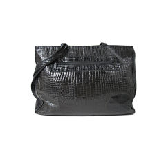 Carlos Falchi Extra Large Embossed Leather Tote