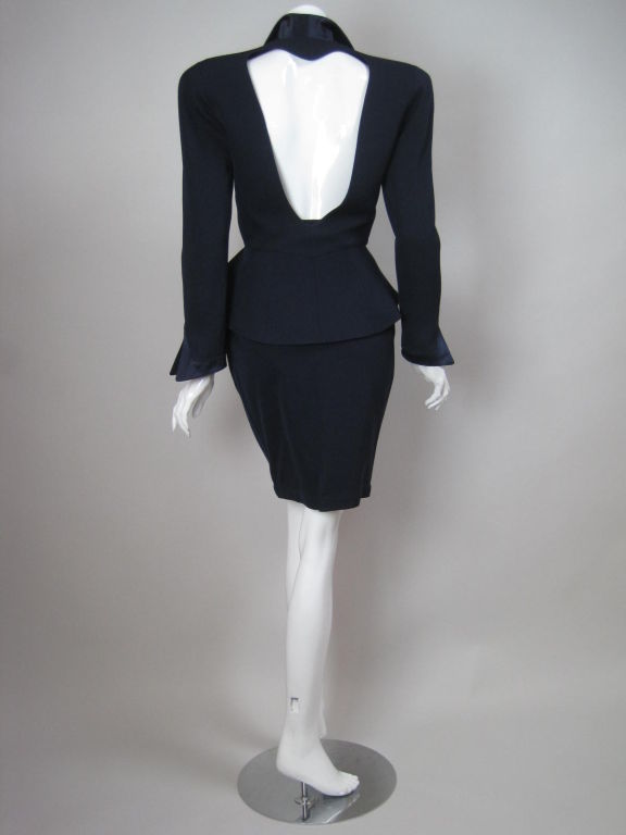 Thierry Mugler Futuristic Cocktail Suit with Open Back at 1stDibs