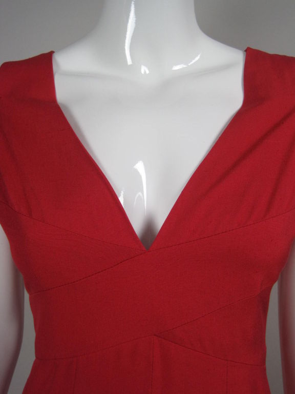 Chanel Boutique Red Silk Dress 2