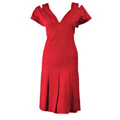 Chanel Boutique Red Silk Dress