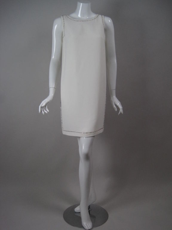 Versace Shift Dress with Beaded Trim