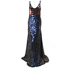 Sonia Rykiel Floor-Length Sequined Gown with Open Back