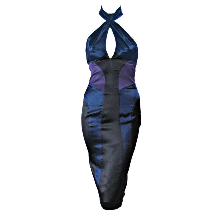 Versace Color-Blocked Cocktail Dress