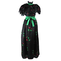 1980's Jean Louis Couture Two-Piece Silk Petal Gown