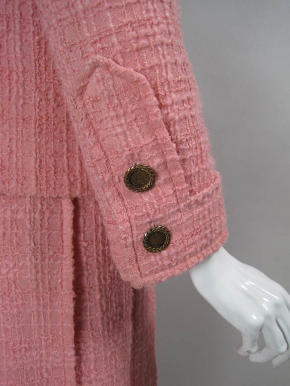 1960's Chanel Couture Numbered Pink Wool Boucle Skirt Suit 2