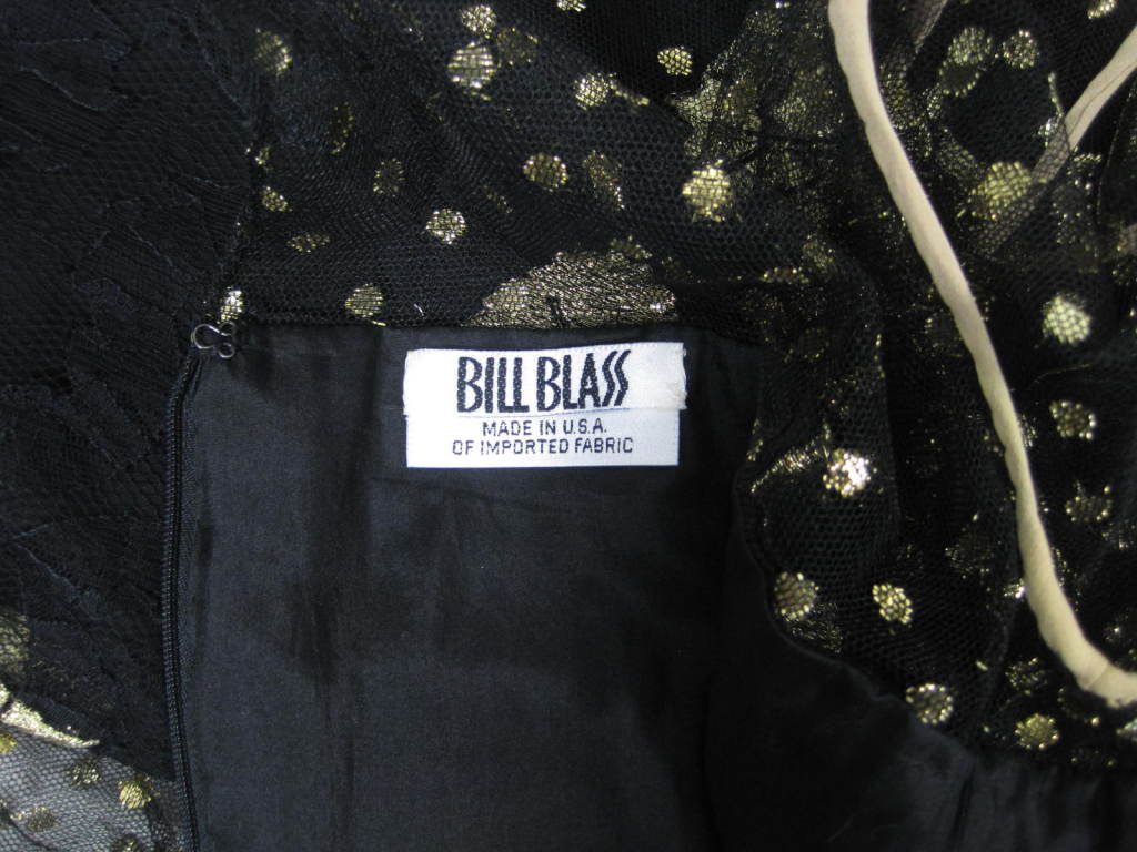 1980's Bill Blass Lace and Net Cocktail Dress 4
