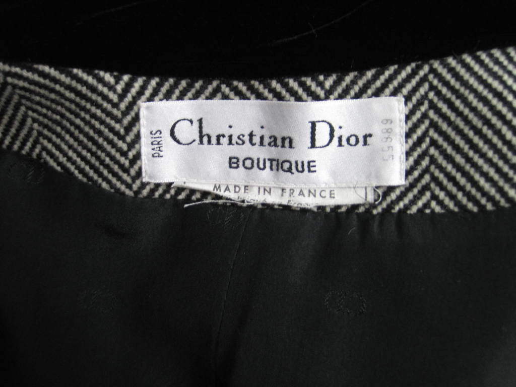 Christian Dior Numbered Houndstooth Coat with Velvet Inserts 5