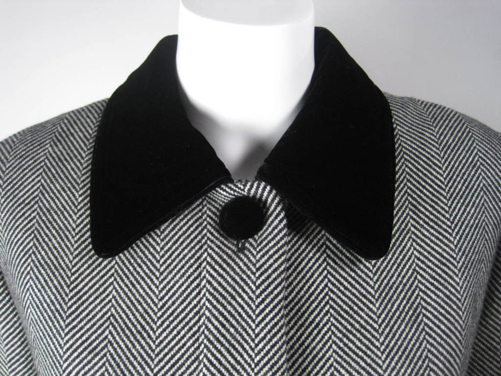 Christian Dior Numbered Houndstooth Coat with Velvet Inserts 2