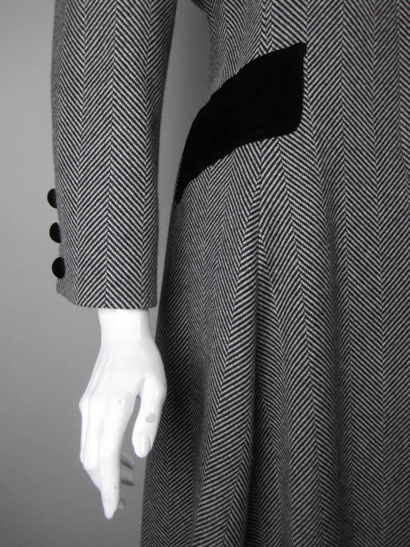 Christian Dior Numbered Houndstooth Coat with Velvet Inserts 3