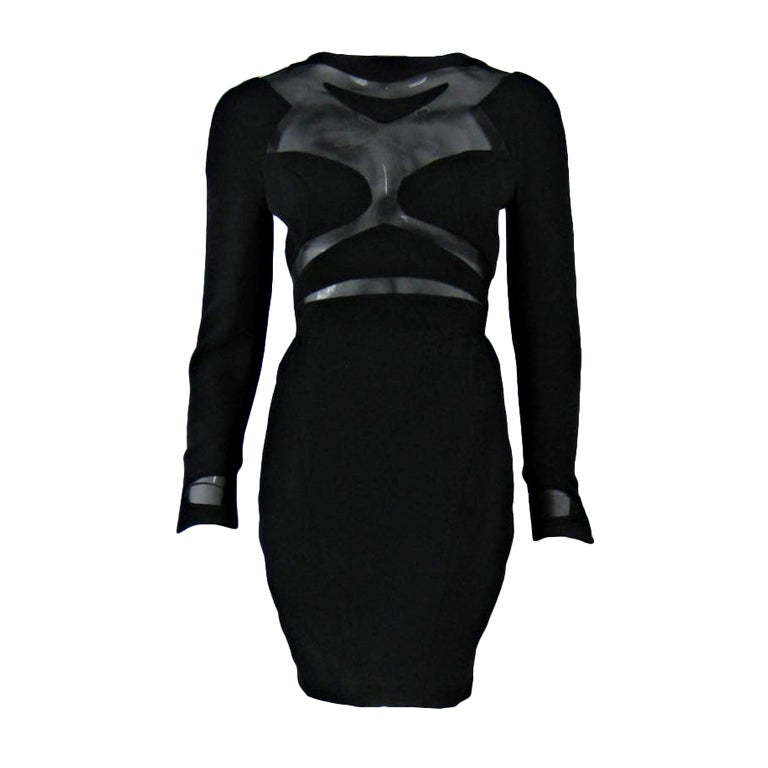 Thierry Mugler Cocktail Dress with Space Age Cutouts at 1stDibs