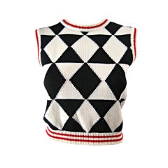 Versace Black and White Sweater Vest at 1stDibs