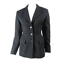 Vintage Alaia Boiled Wool Fitted Blazer