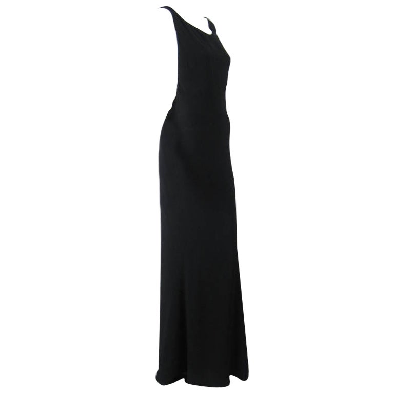 Valentino Black Crepe Gown at 1stDibs