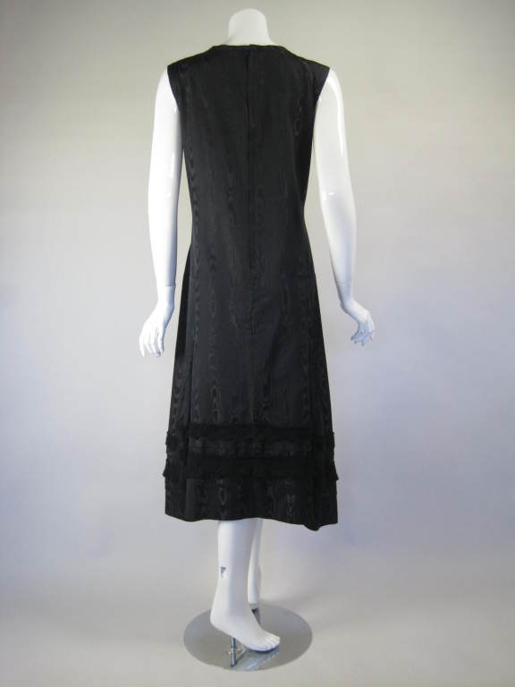 Black Comme des Garcons Silk Moiré Dress For Sale