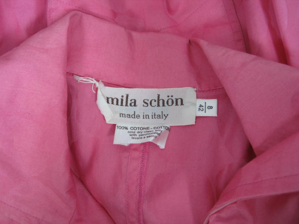 1980's Mila Schon Polished Cotton Dress For Sale 1