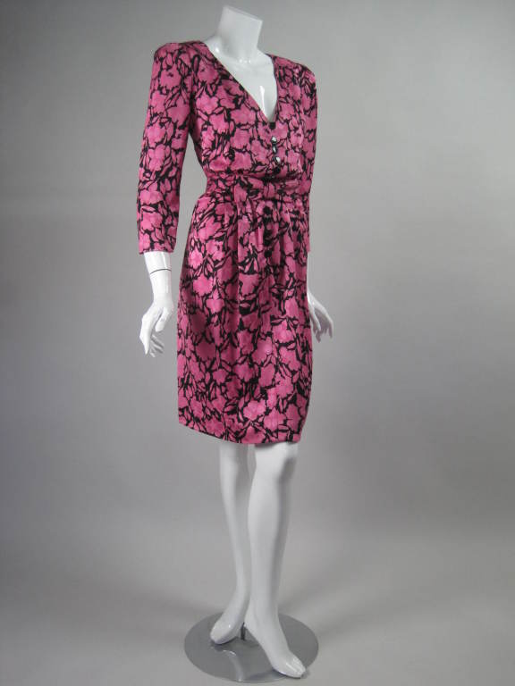 Women's 1980's Oscar De La Renta Pink Cocktail Dress