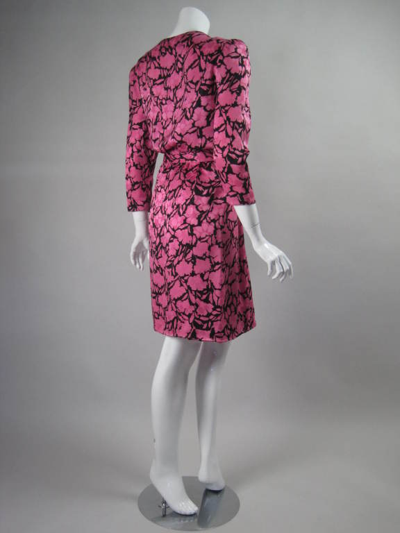 1980's Oscar De La Renta Pink Cocktail Dress 1