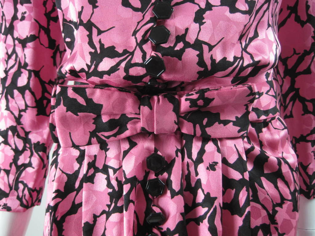 1980's Oscar De La Renta Pink Cocktail Dress 5