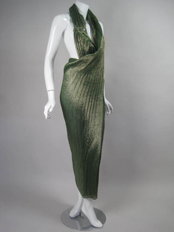 Women's Romeo Gigli Asymmetrical Silk Gown with Open Back