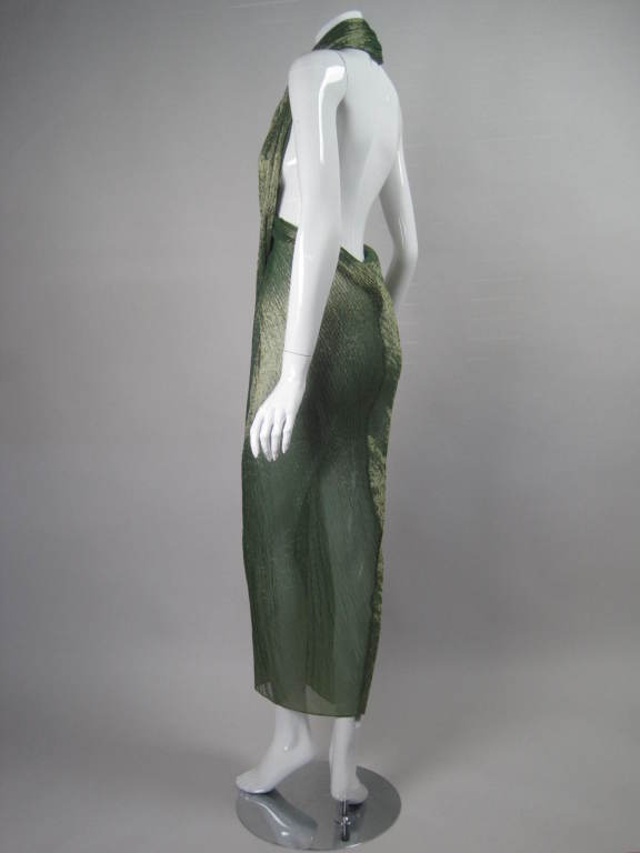 Romeo Gigli Asymmetrical Silk Gown with Open Back 2