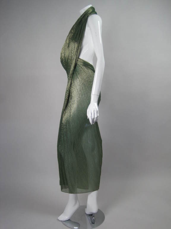 Romeo Gigli Asymmetrical Silk Gown with Open Back 3