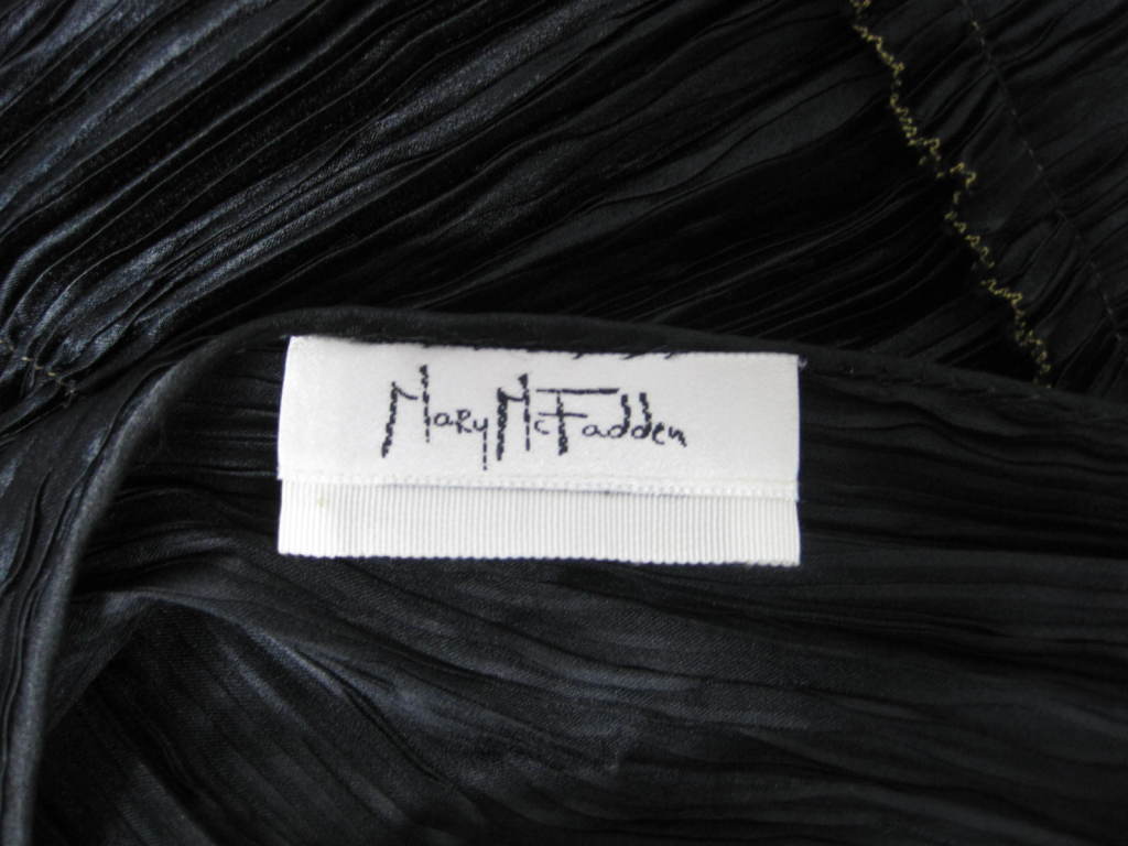 Mary McFadden Black Pleated Cocktail Dress For Sale 4