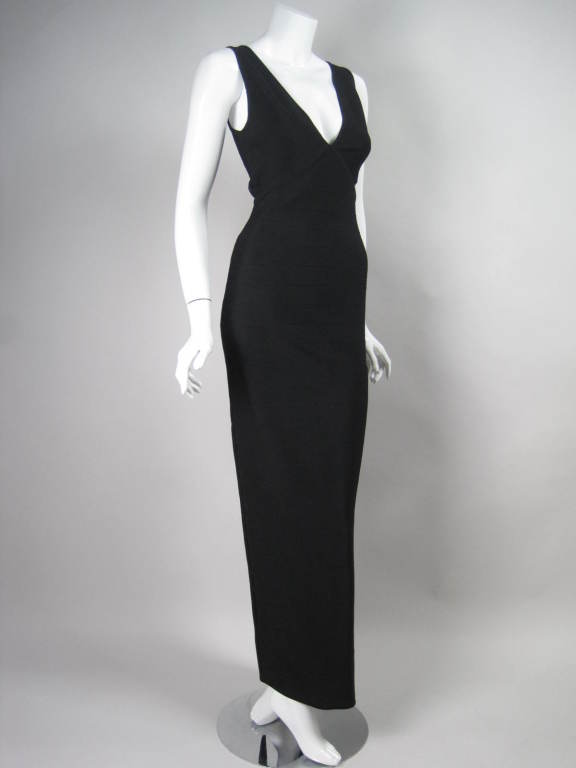 Iconic Herve Leger Bandage Gown In Excellent Condition In Los Angeles, CA