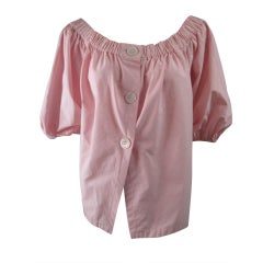 1970
s YSL Pink Cotton Peasant Blouse
