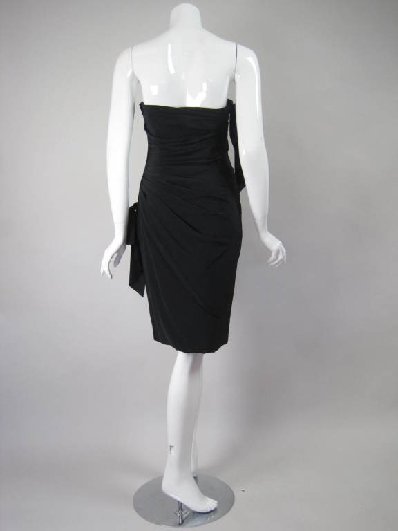 Women's 1980's Ungaro Strapless Silk Dupioni Cocktail Dress For Sale