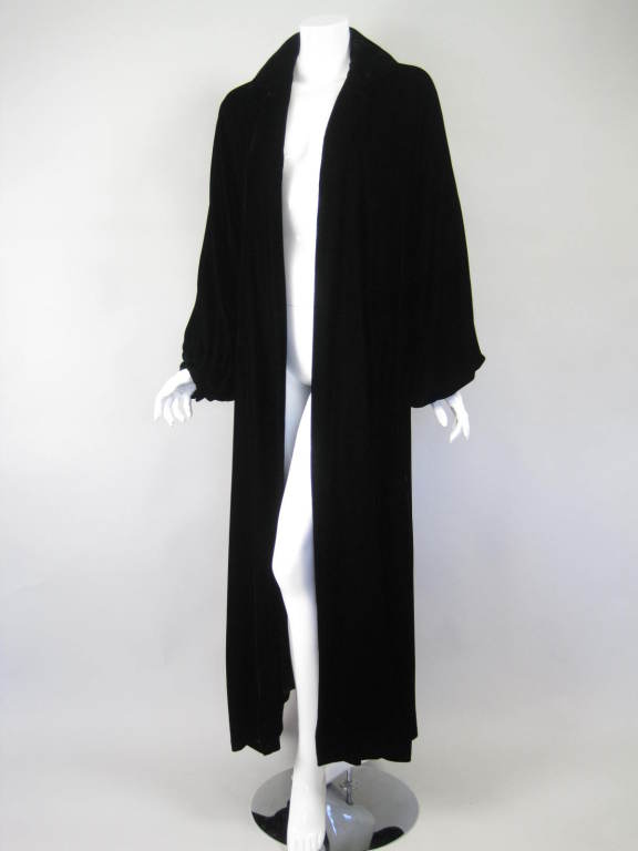 Women's 1970's Halston Black Velvet Opera Coat