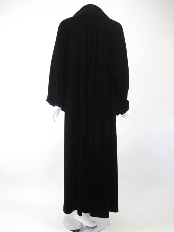 1970's Halston Black Velvet Opera Coat 2