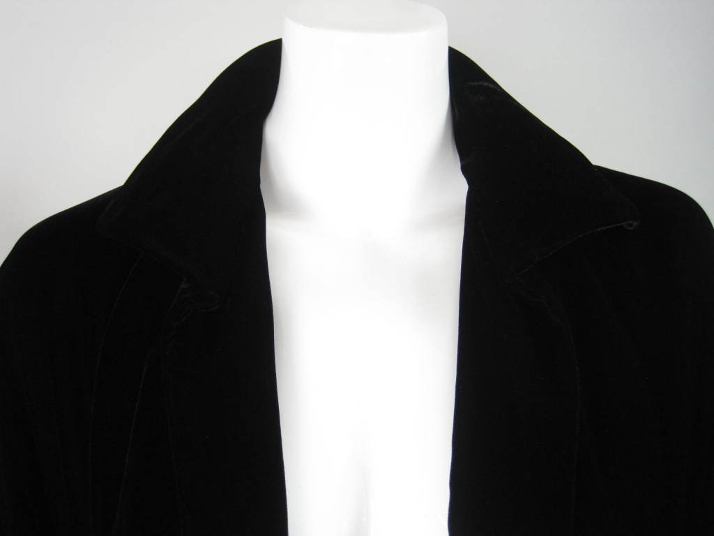 1970's Halston Black Velvet Opera Coat 3