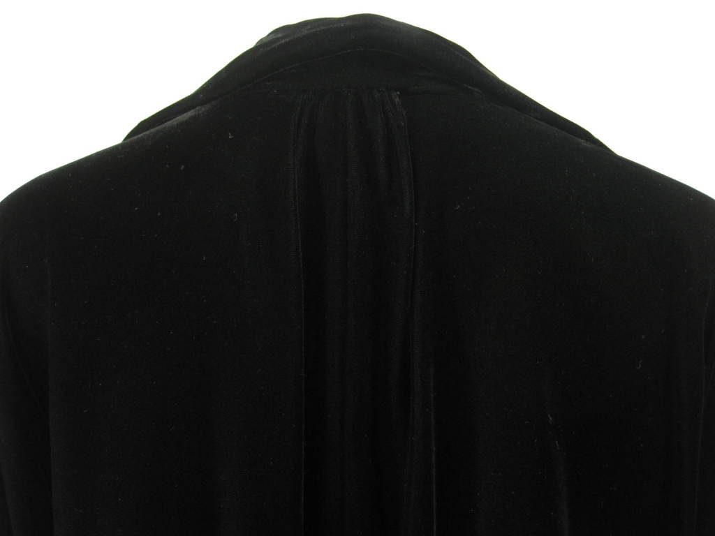 1970's Halston Black Velvet Opera Coat 4