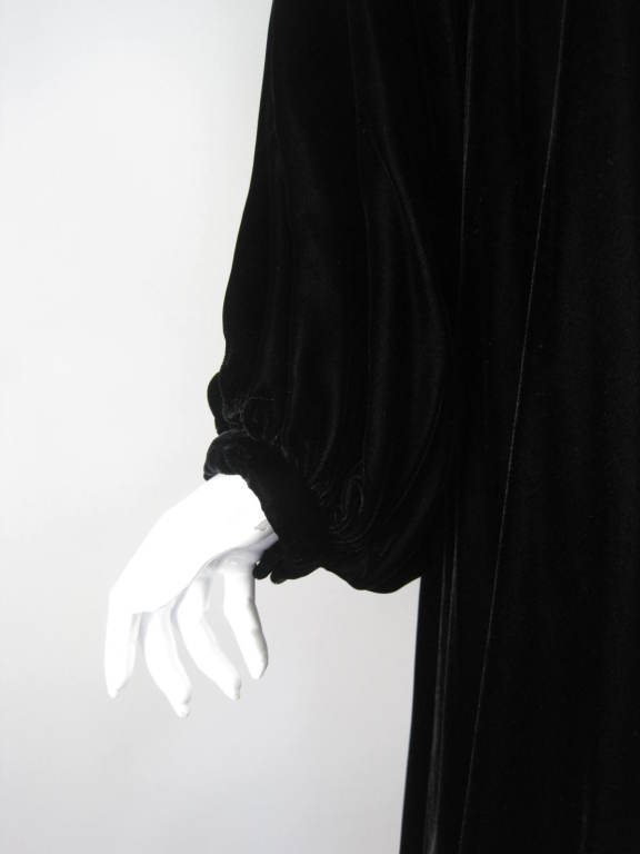 1970's Halston Black Velvet Opera Coat 5