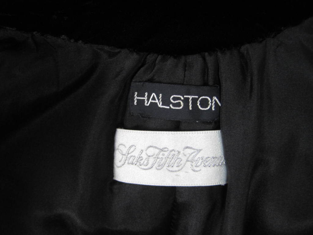 1970's Halston Black Velvet Opera Coat 6